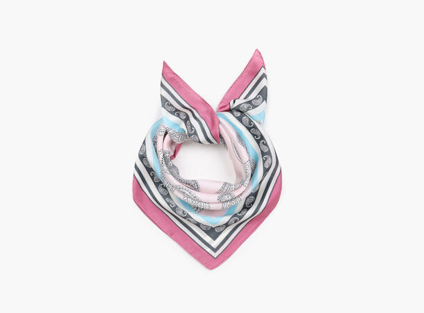 MANZINI Skjerf med Mønster 70x70 cm Lys Rosa 51 