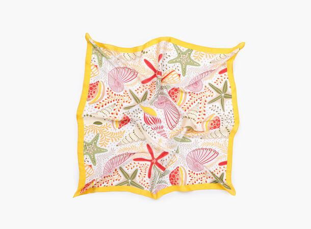 MANZINI Skjerf med Skjell 70x70 cm Fersken 35 