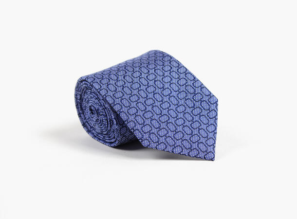 MONTECRISTO Hobro Trykket Silkeslips 75 Blue 