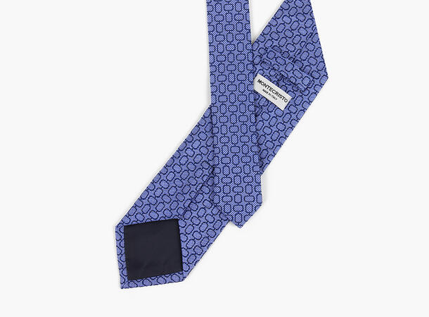 MONTECRISTO Hobro Trykket Silkeslips 75 Blue 