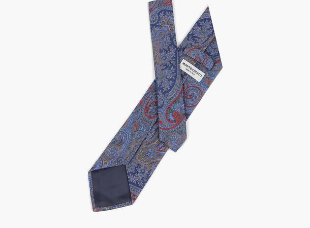 MONTECRISTO Ystad Trykket Silkeslips 79 Navy 