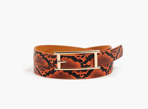 Manzini belt-snake and gold buckle 2124 39 Dk orange 