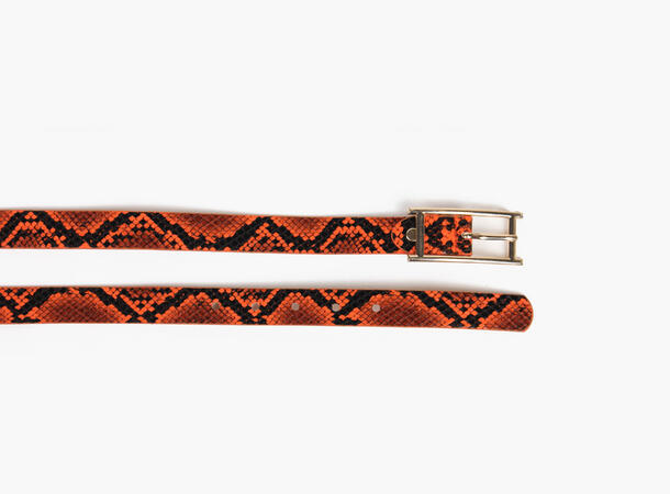 Manzini belt-snake and gold buckle 2124 39 Dk orange 