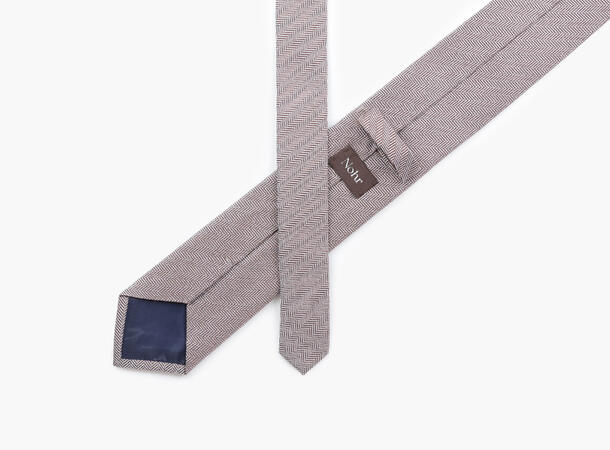 NOHR Alvin Silk Tie 7,6 cm Beige 15 