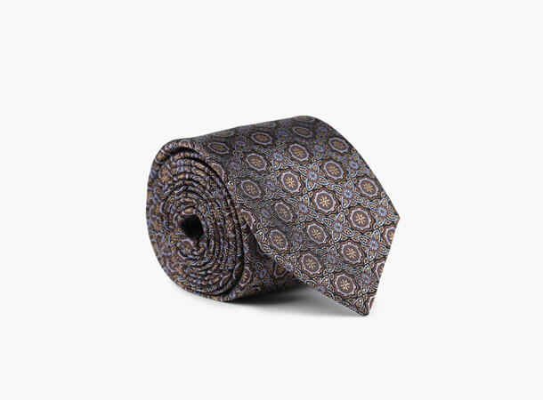 NOHR Elias Silk Tie 7,6 cm Mørk brun 19 