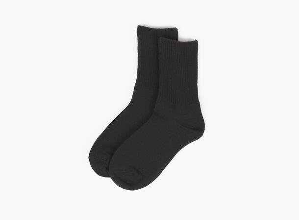 Ullsokker i Klassisk Rib 2pk Sort 09 Black 