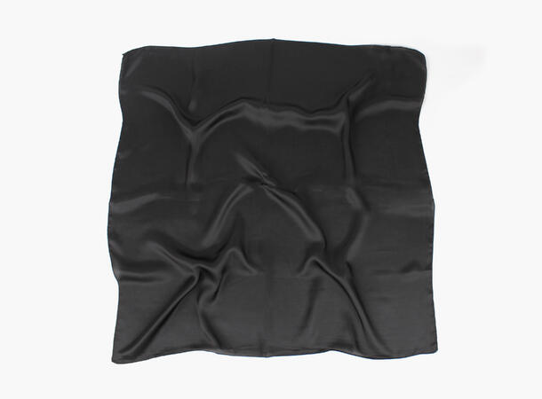 MANZINI Ensfarget Skjerf 70 x 70 cm Sort 09 