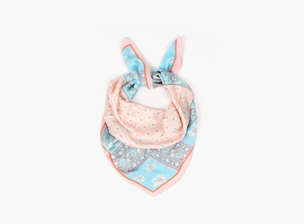 MANZINI Flower Border Scarf 70 x 70 cm 51 Light pink 