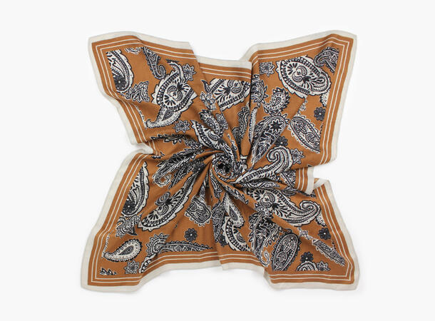 MANZINI Herringbone Skjerf 90 x 90 cm Camel 17 