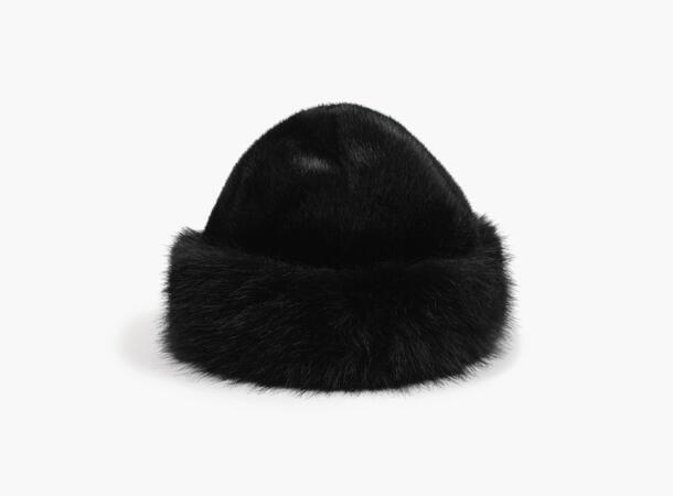 MANZINI Imitert Pels Hatt Sort 09 