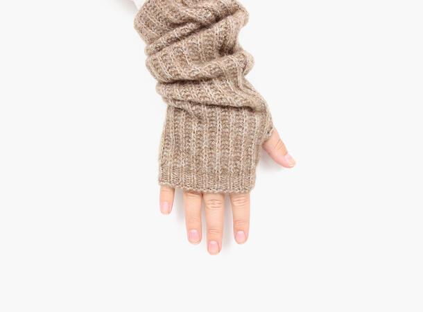 MANZINI Knitted Wrist Warmers 15 Beige 