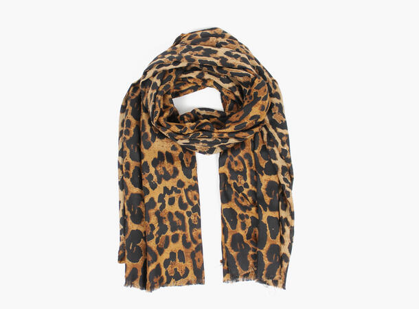MANZINI Leopard Scarf 19 Brown 