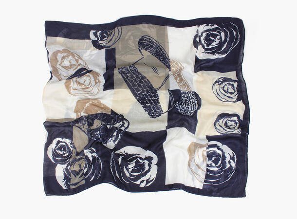 MANZINI Organisk Skjerf 85 x 180 cm Marine blå 79 