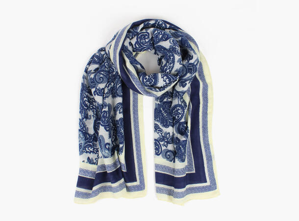 MANZINI Paisley Skjerf 80 x 180 cm Marine blå 79 