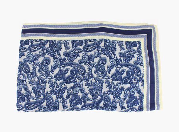 MANZINI Paisley Skjerf 80 x 180 cm Marine blå 79 