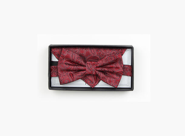 MANZINI Silk Bowtie w/ Handky 45 Red 
