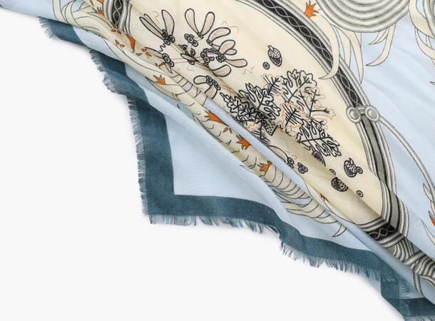 MANZINI Skjerf 130 x 130 cm Blå 75 