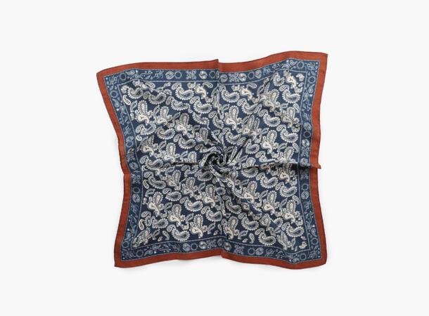MANZINI Skjerf Herringbone  70 x70 cm Blå 75 