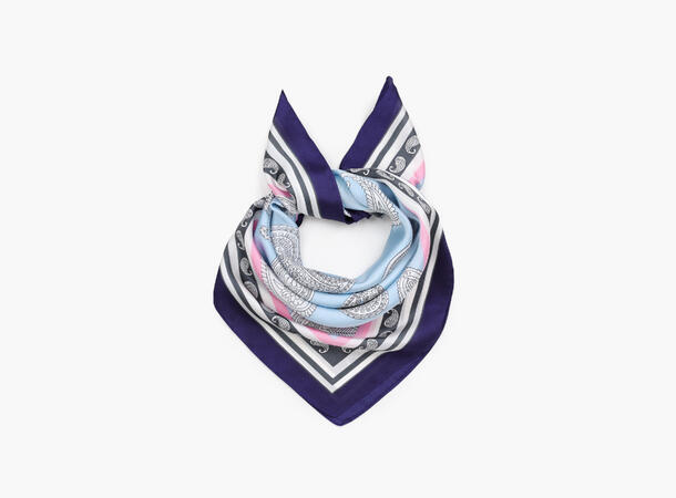 MANZINI Skjerf med Mønster 70x70 cm Lys blå 71 