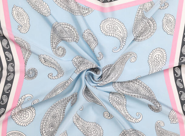 MANZINI Skjerf med Mønster 70x70 cm Lys blå 71 