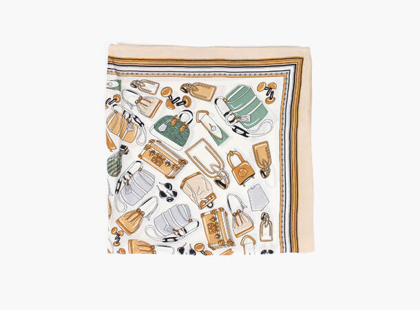 MANZINI Skjerf med Print 70 x 70 cm 01 White 