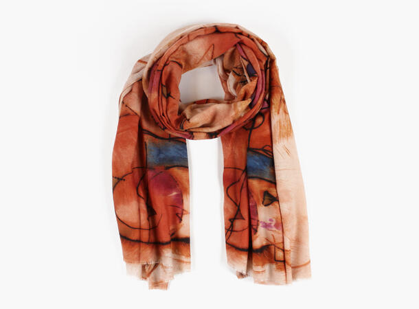 MANZINI Watercolor Scarf 39 Burnt Orange 