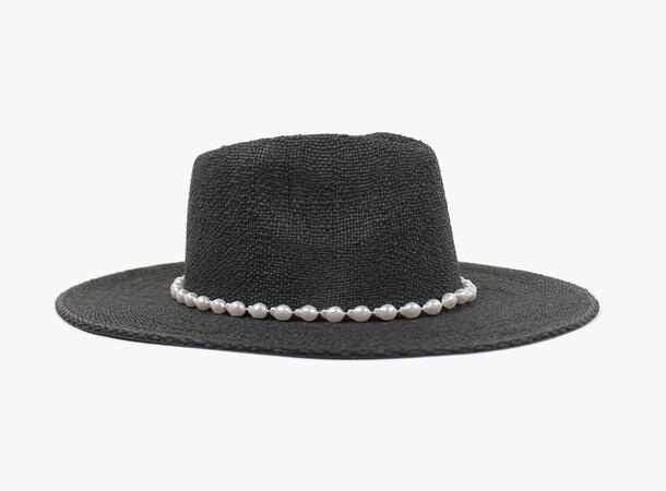 MONTECRISTO Bermuda Pearls Straw Hat 09 Black 