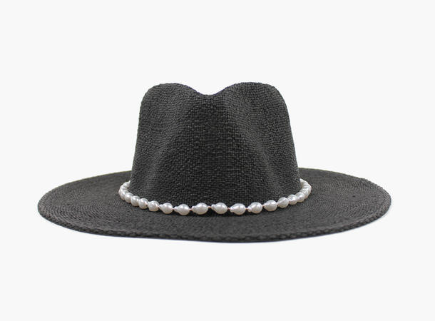 MONTECRISTO Bermuda Pearls Straw Hat 09 Black 