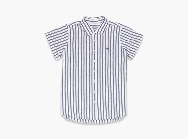 MONTECRISTO Linen T-Shirt Stripes 79 Navy 36 