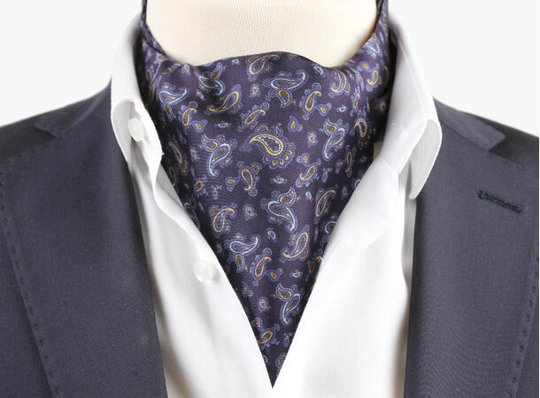Montecristo Printed 100% silk Ascot Mørk blå 77 