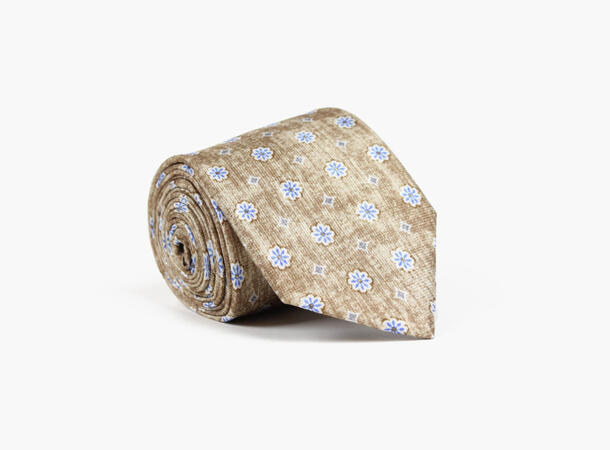 Montecristo Printed 100% silk tie 7,6 cm Beige 15 