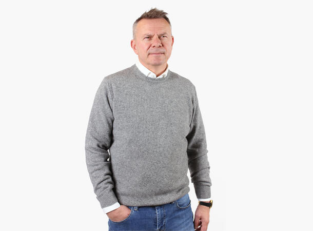 NOHR 100% Ullgenser Rund Hals Grå 05 Grey 3XL 