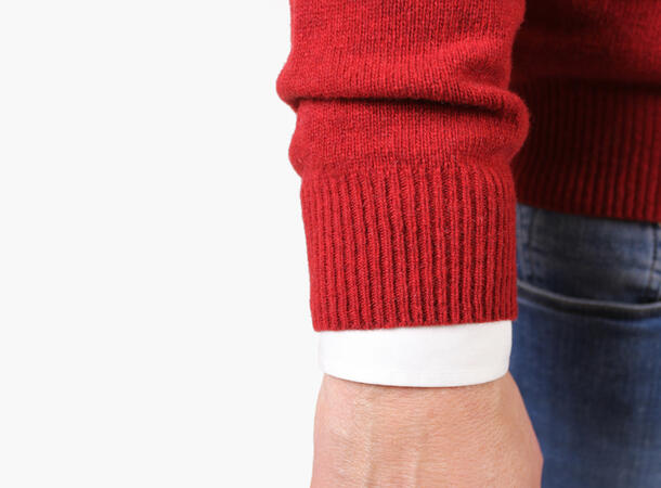 NOHR 100% Ullgenser Rund Hals Rød 