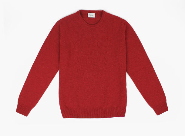 NOHR 100% Ullgenser Rund Hals Rød 