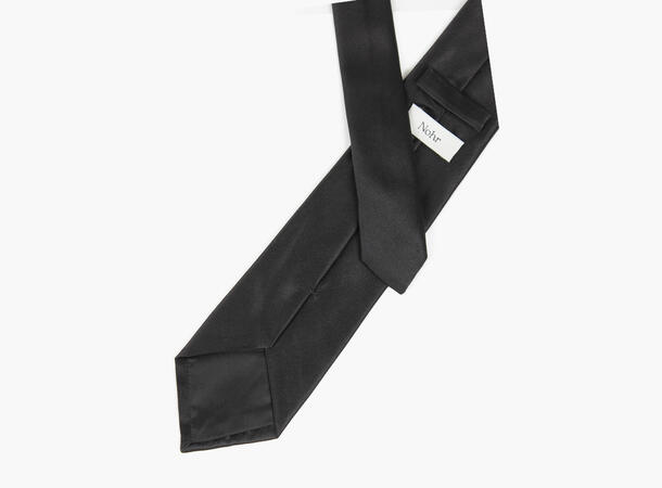 NOHR 100% silk tie 7,6 cm Solid 09 Black 