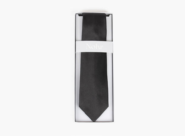 NOHR 100% silk tie 7,6 cm Solid 09 Black 