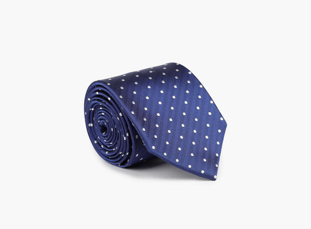 NOHR Carlos Polkadot Silk Tie Mørk blå 77 