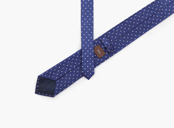 NOHR Carlos Polkadot Silk Tie Mørk blå 77 