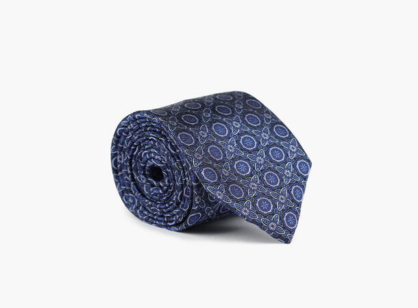 NOHR Elias Silk Tie 7,6 cm Marine blå 79 