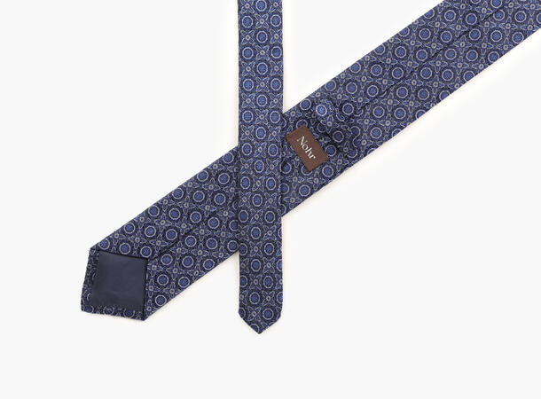 NOHR Elias Silk Tie 7,6 cm Marine blå 79 