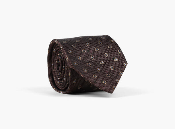NOHR Levi Silk Tie 7,6 cm Brun 19 