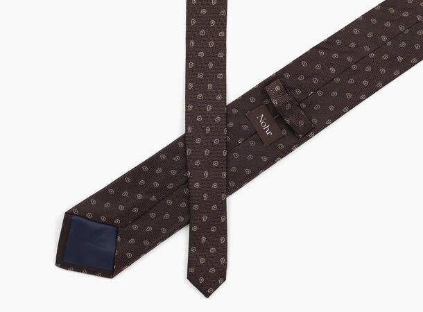 NOHR Levi Silk Tie 7,6 cm Brun 19 
