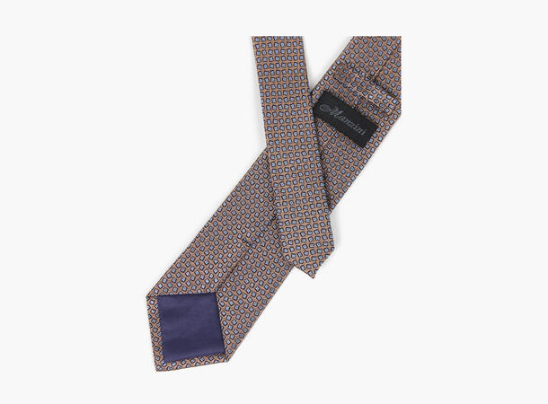 MANZINI 100% silk tie 7,6 cm width 35 Peach 