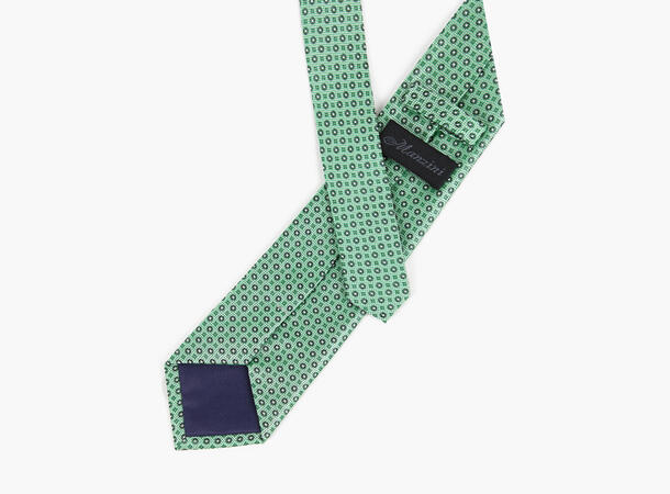 MANZINI 100% silk tie 7,6 cm width 85 Green 