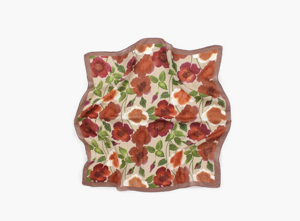 MANZINI Blomstrete Skjerf 70 x 70 cm Beige 15 