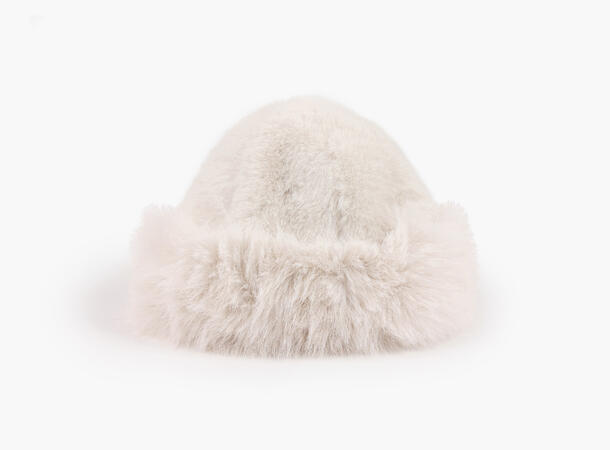 MANZINI Imitert Pels Hatt Offwhite 11 