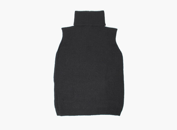 MANZINI Knitted Turtleneck Vest 09 Black 