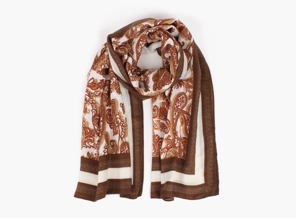 MANZINI Paisley Skjerf 80 x 180 cm Brun 19 