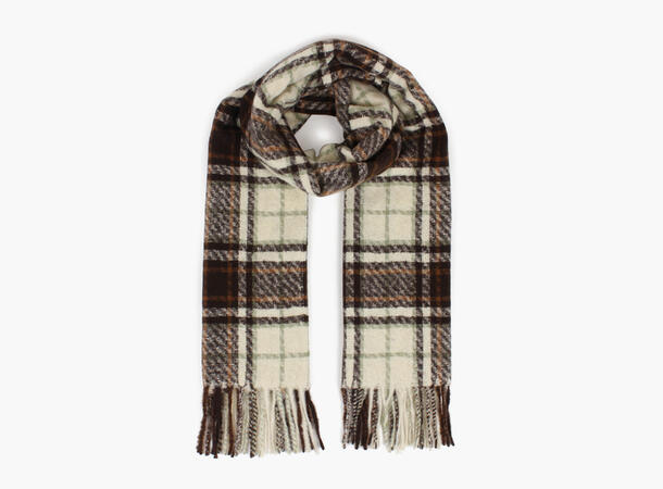 MANZINI Skjerf med Chunky Ruter Mørk brun 19 