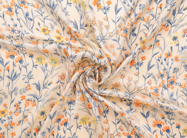 MANZINI Skjerf med Floral Print 70x70 cm Offwhite 11 